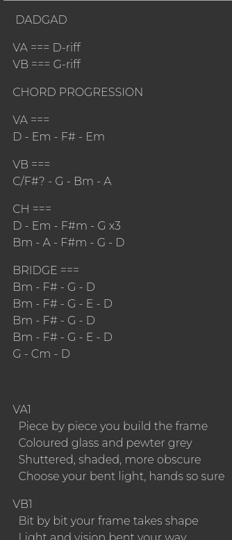 chord and tuning suggestions