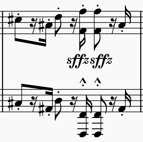 musical notation sfortzando example